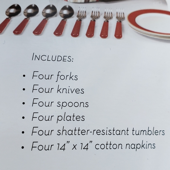 Moka Picnic Time 16 Pieces Cups, Utensils, Plates Settings Picnic Bundle NIB NWT - Picture 9 of 11